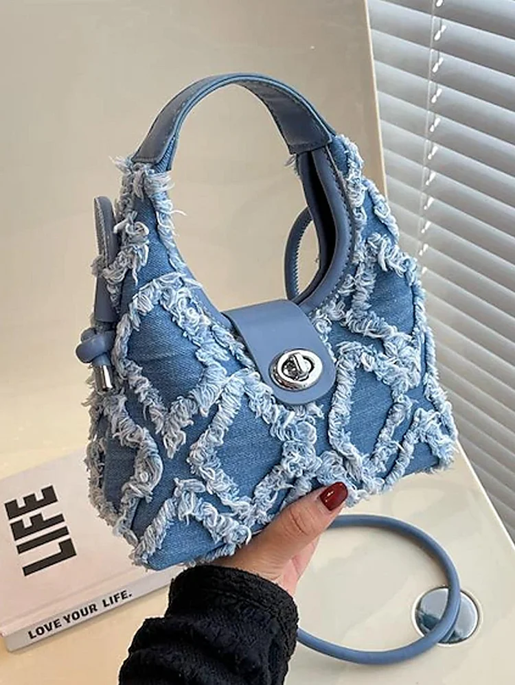 Fashion Solid Color Argyle Adjustable Crossbody Square Bag