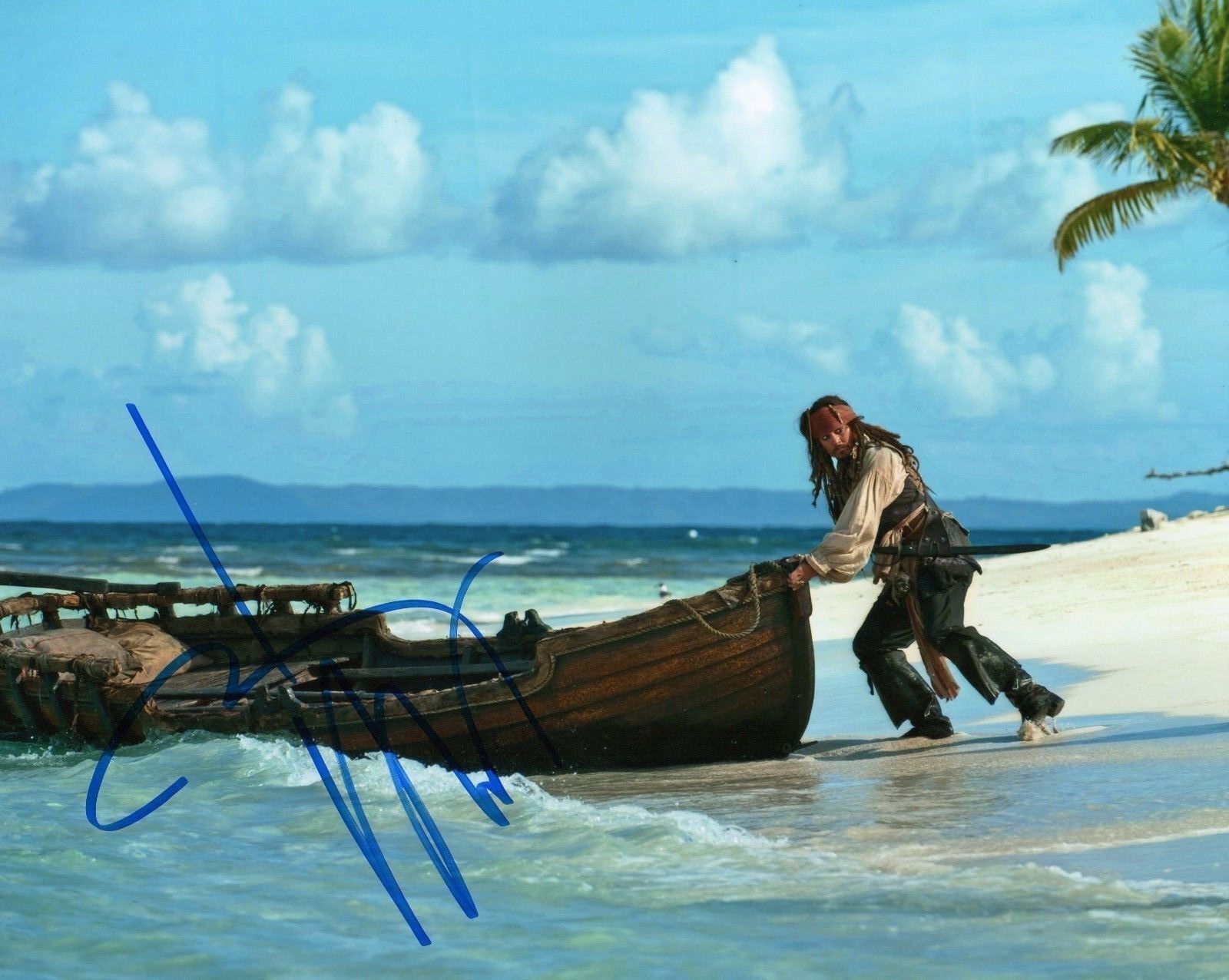 JOHNNY DEPP - PIRATES AUTOGRAPHED SIGNED A4 PP POSTER Photo Poster painting PRINT 10