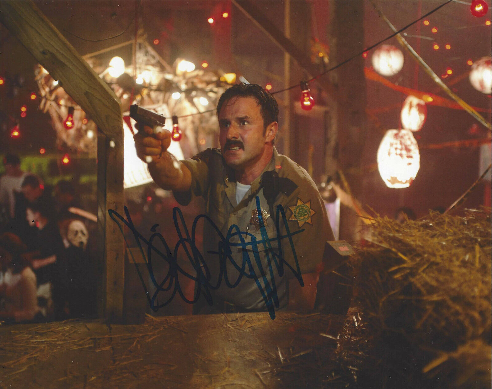 DAVID ARQUETTE SIGNED AUTHENTIC 'SCREAM' DEWEY 8X10 Photo Poster painting C w/COA ACTOR