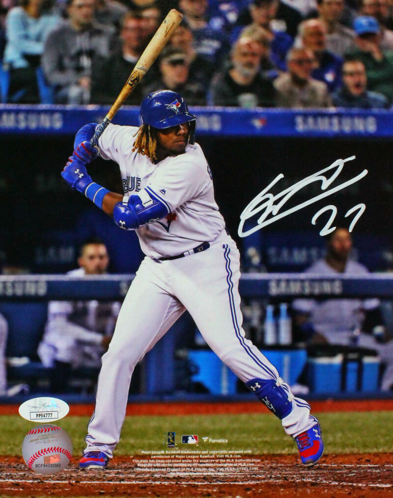 Vladimir Guerrero Jr. Autographed Toronto Blue Jays 8x10 Batting Photo Poster painting- JSA Auth