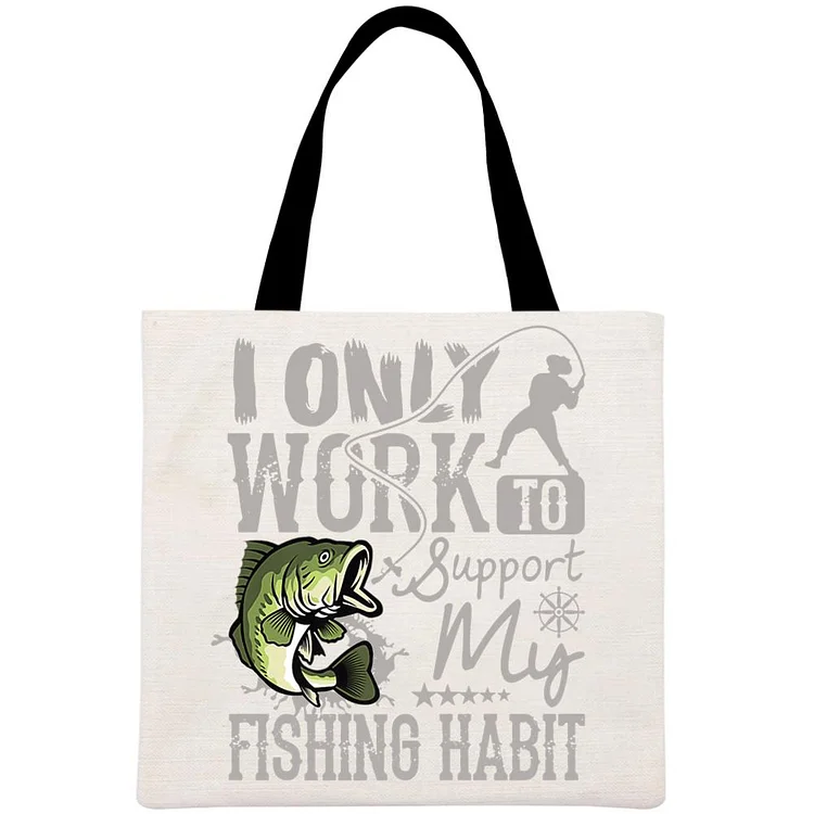 fishing Printed Linen Bag-Annaletters