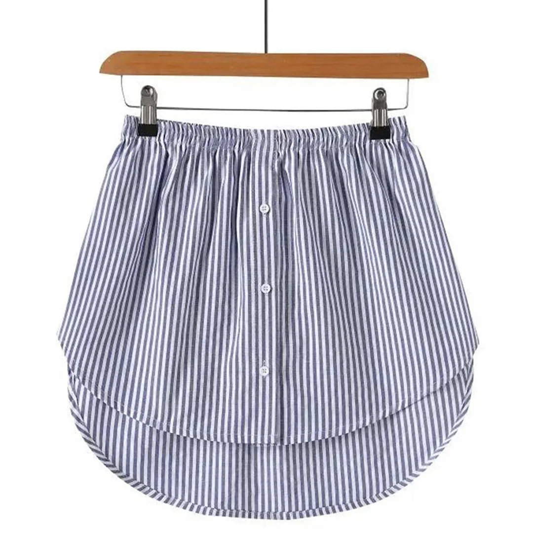 Women Mini Shirt Extensions Adjustable Layering Fake Top Lower Sweep Shirt Extender Bottom With Elastic Waist Band Mini Dress