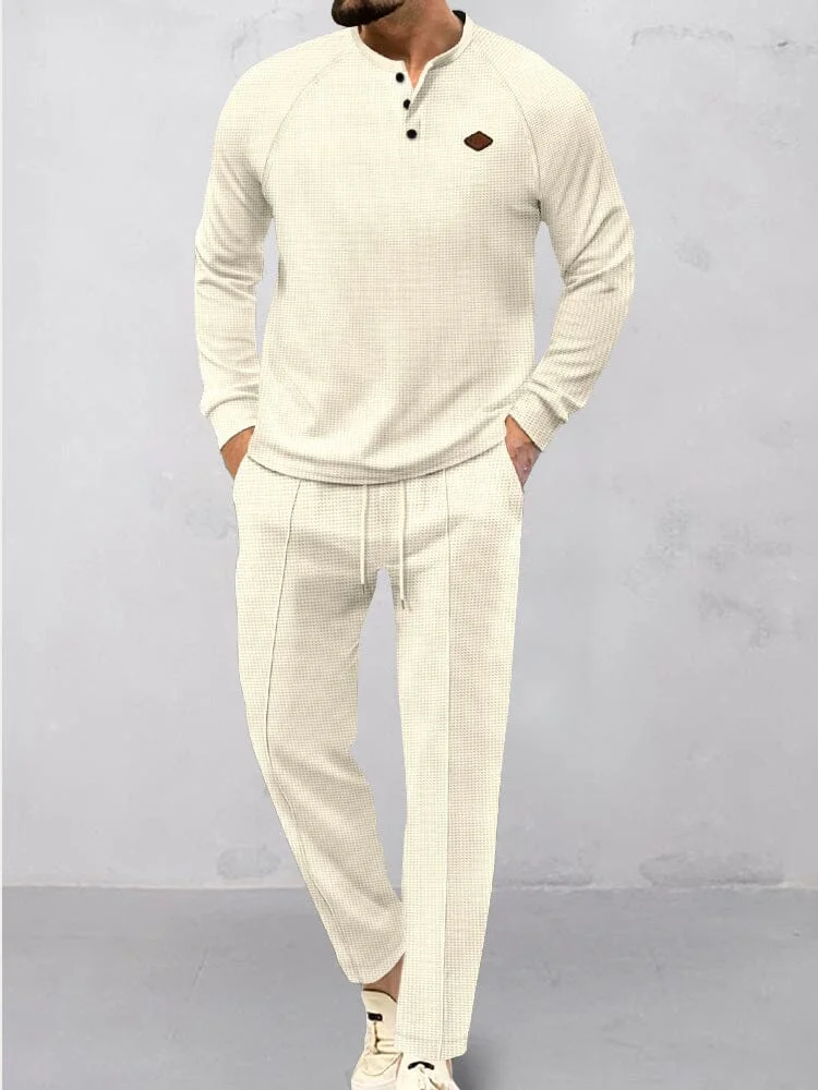 Breathable Waffle 2-Piece Tracksuit Set QueenFunky