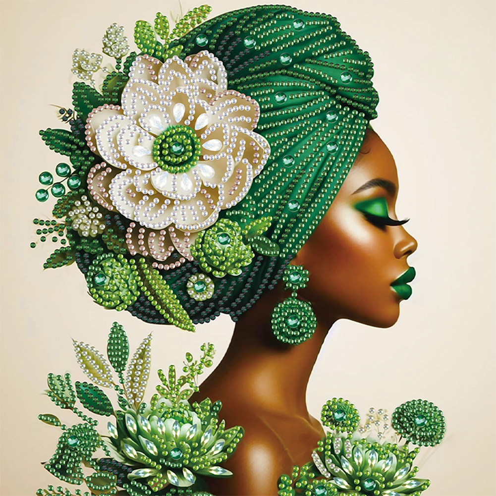 Elegant Woman 30*30cm(canvas) special shaped drill diamond painting