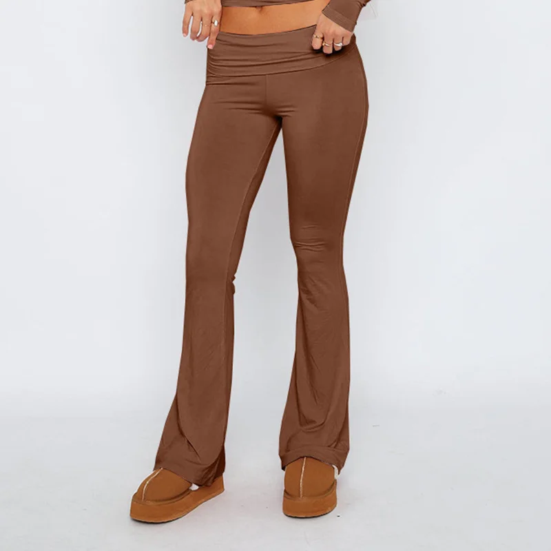 Nigikala Nigikala New Casual Wind Low-Rise Horn Pants Fashion Thin Solid Pants Set Women