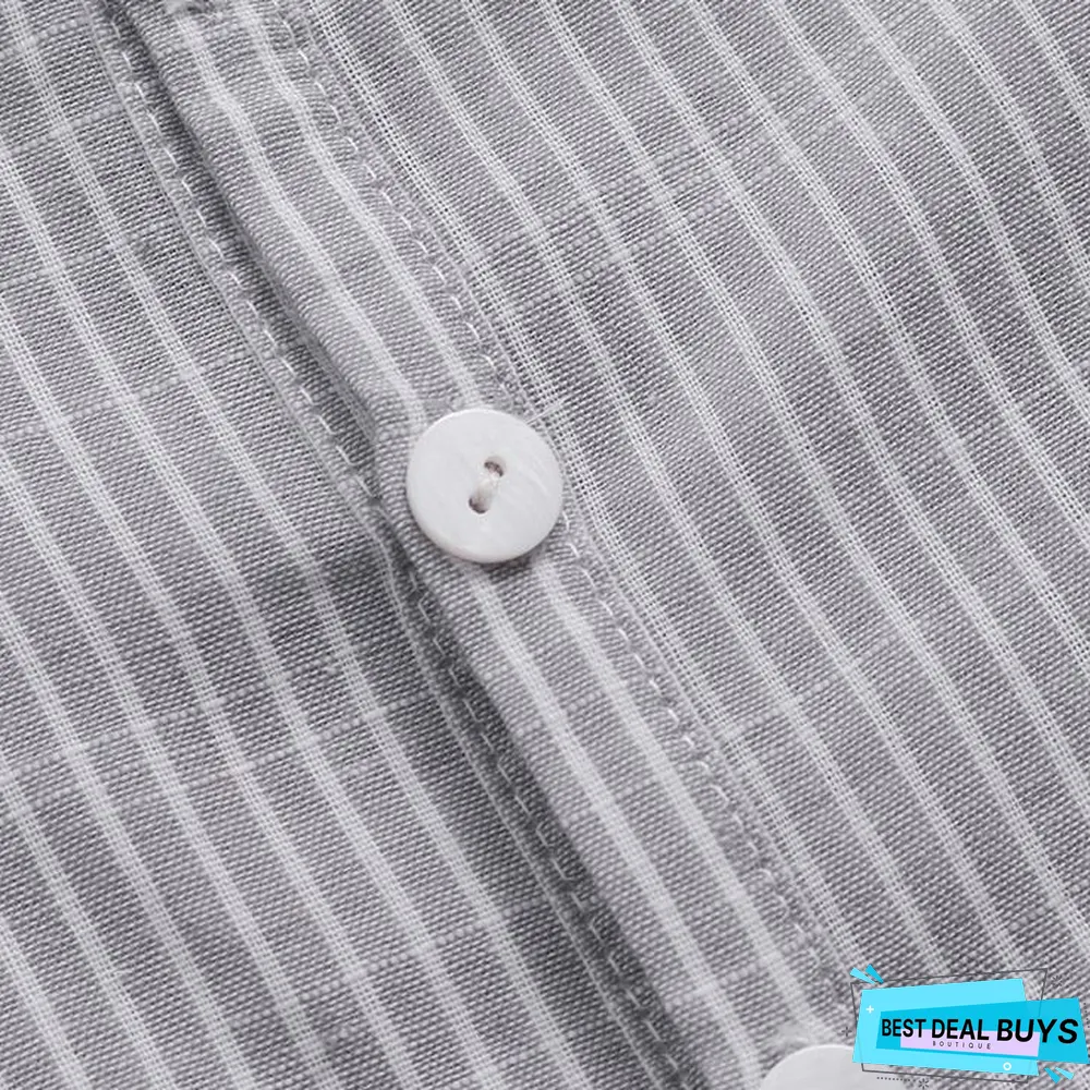 Men Shirt Striped Short Sleeve Breathable Fashion Social Brand Shirt