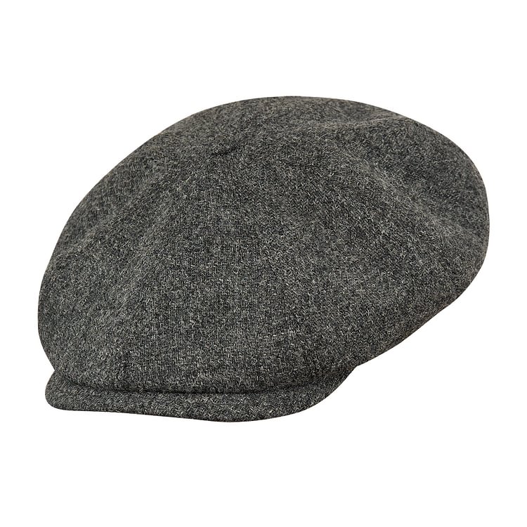 PEAKY BLINDERS Genuine Scottish Harris Tweed 8 Panels Man Cap MID GRAY