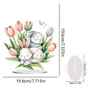 DIY Easter Lily Bunny Acrylic Special Shape Diamond Painting Desktop Ornaments