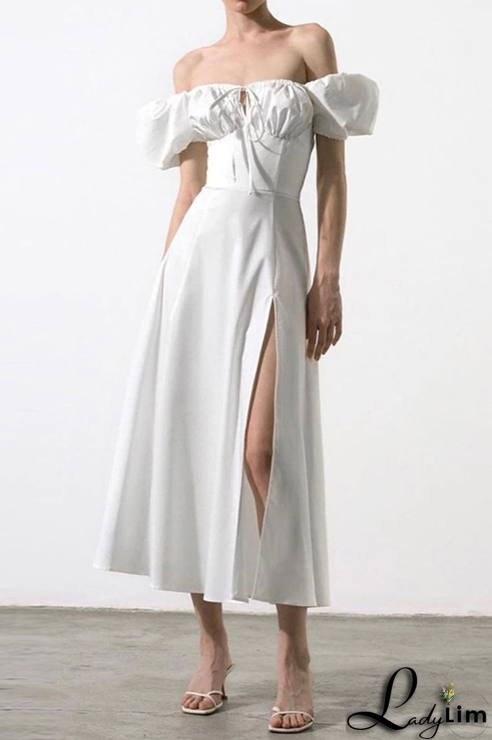 Pink Daily Elegant Print Patchwork Frenulum Off the Shoulder Irregular Dress Dresses