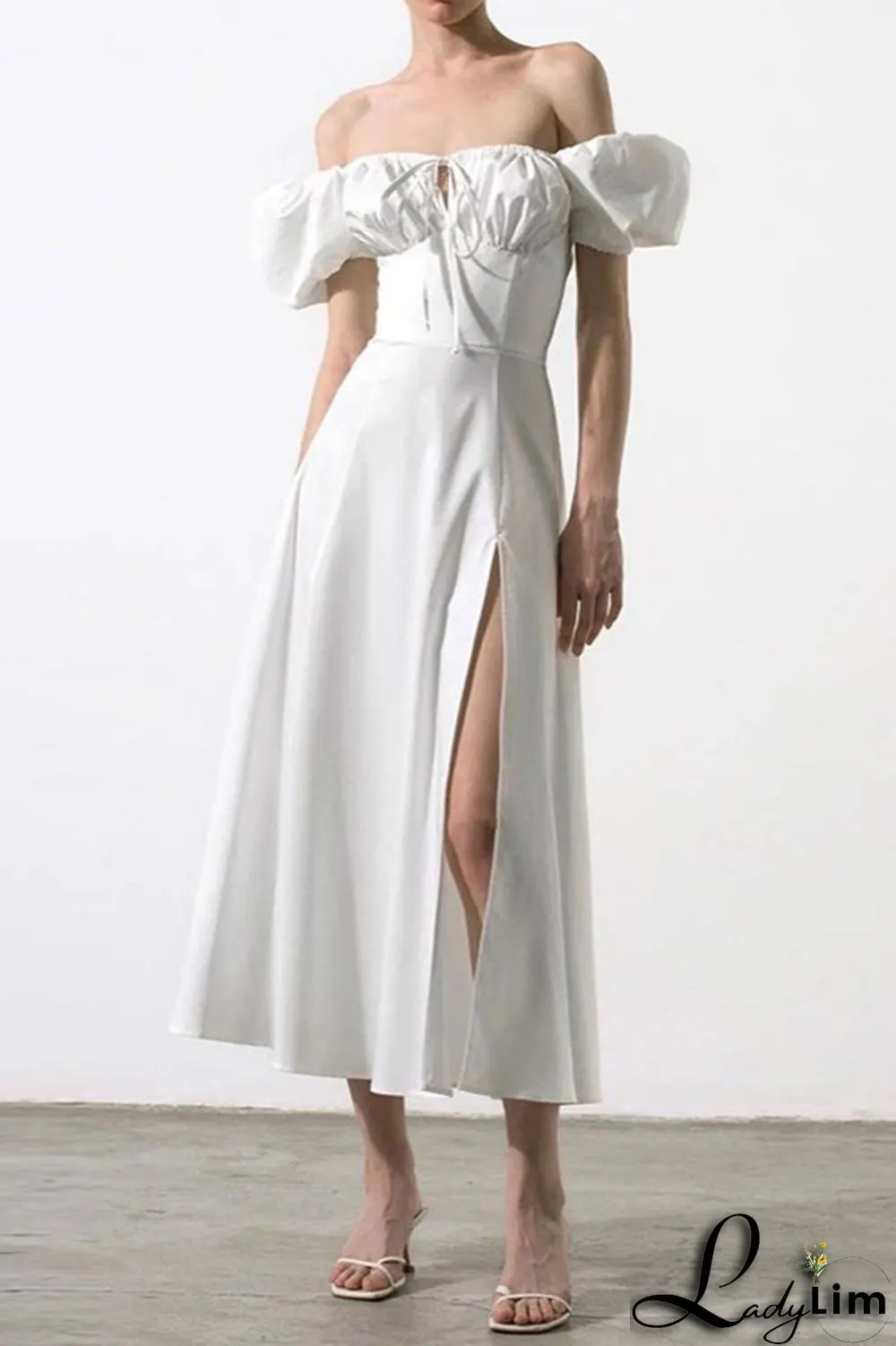 Pink Daily Elegant Print Patchwork Frenulum Off the Shoulder Irregular Dress Dresses