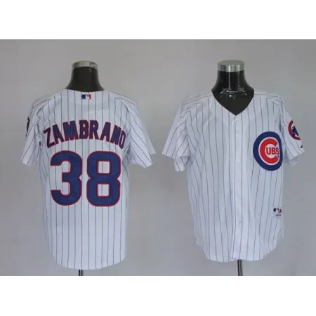 Cubs #38 Carlos Zambrano Stitched White MLB Jersey