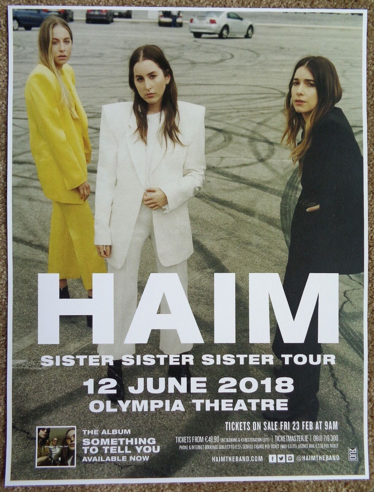 HAIM 2018 Gig POSTER Dublin Ireland Concert