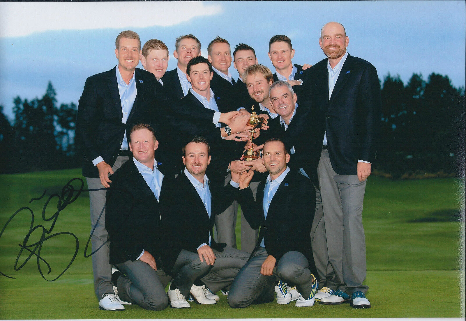 Paul McGINLEY SIGNED AUTOGRAPH Photo Poster painting AFTAL COA Ryder Cup Golf Win Celebration