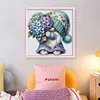 Hydrangea Gnome-11CT Stamped Cross Stitch 45*45cm/17.72*17.72in