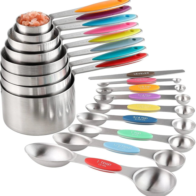 Casual Solid Color 430 Stainless Steel Silica Gel Measuring Spoon Measuring Cup 1 Piece 1 Set