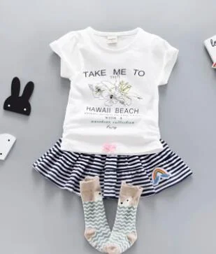 Girls Clothes Fashion Baby Girl Summer Dress Clothes Set for Toddler Ruffle Short Sleeve Tshirt Toddler Suit 1 2 3 4 Years