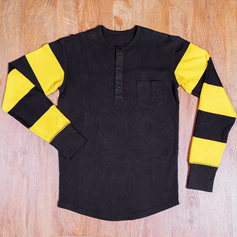 Vintage 1950 Black And Yellow Striped Racing Sweatshirt