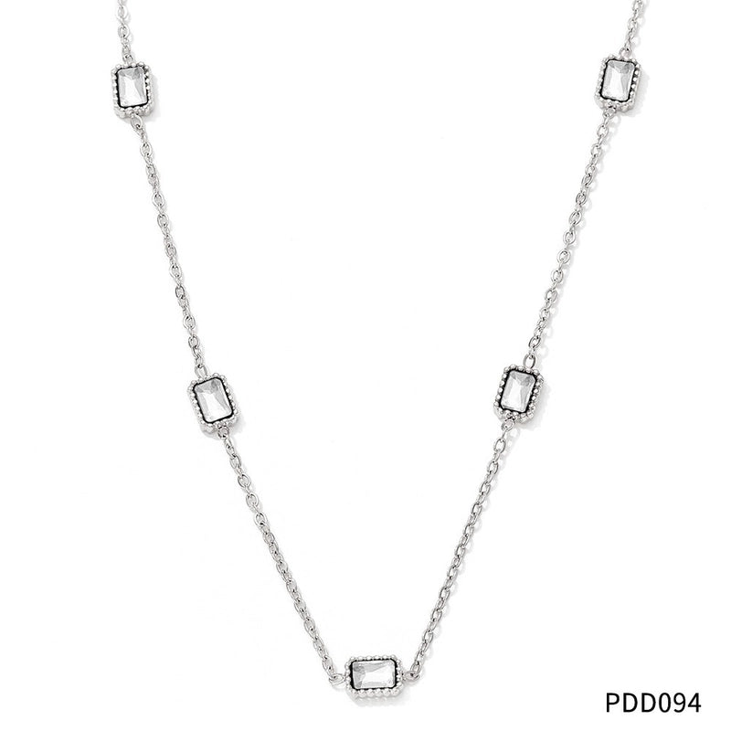 Hawaiian Vacation Modern Style Square 304 Stainless Steel Zircon 16K Gold Plated White Gold Plated Gold Plated Plating Inlay Bracelets Anklet Necklace