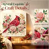 Christmas DIY Special Shape Diamond Painting Pearl Art With Inner Frame Kit 25x25cm(Red Sparrow)