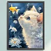 White Cat Watching Fish-11CT Stamped Cross Stitch 40*53cm/15.75*20.87in