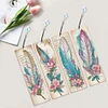 4Pcs Special Shape Feather 5D DIY Diamond Painting Bookmark for Book Lovers