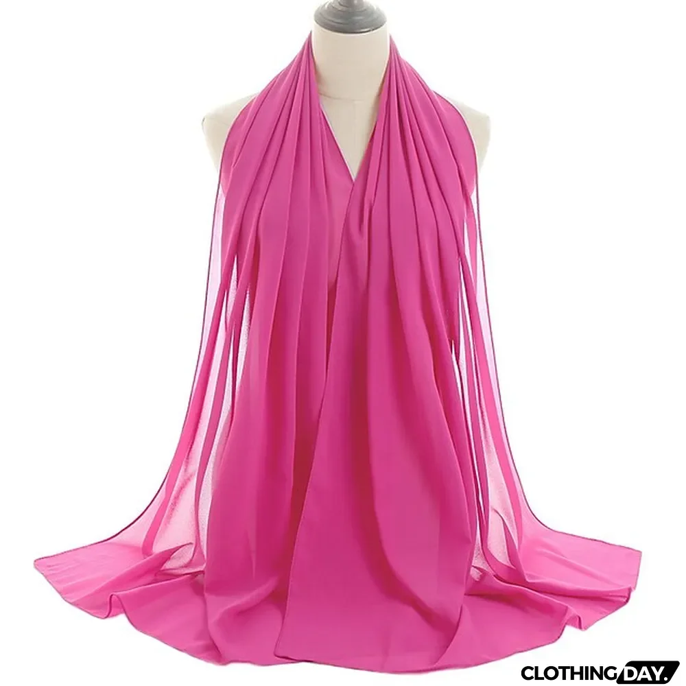 180*75cm Muslim Fashion Chiffon Hijab Scarf Women Scarves Long Shawl Islamic Hijabs Simple Head Scarf Solid Wrap Turban