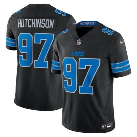 Men's Detroit Lions #97 Aidan Hutchinson  Black 2nd Alternate Vapor F.U.S.E. Limited Jersey