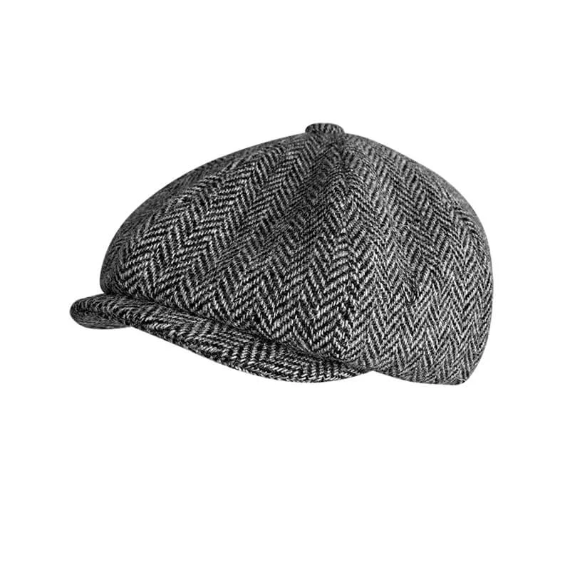 The Newsboy Herringbone Octagon Cap