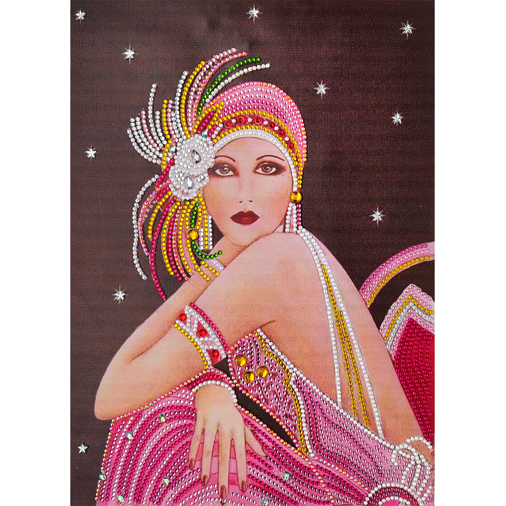 Noble Lady 30*40cm(canvas) partial special shaped drill diamond painting