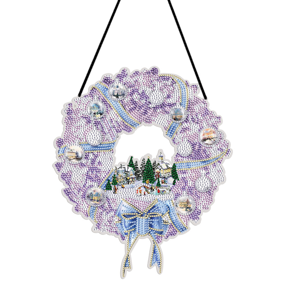 25cm DIY Christmas Wreath Art Acylic Crystal Rhinestone Hanging Crafts (HH070)