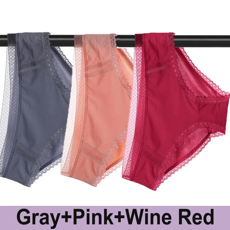 3PCS/Set Seamless Panties Sexy Lace Underwear Women Panties Female Underpants Briefs For Woman Pantys Intimates Lingerie M L XL