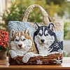 Husky Spirit Quilted Tote  Bag🔥All items are shipped in a default size of 15x14 inches.