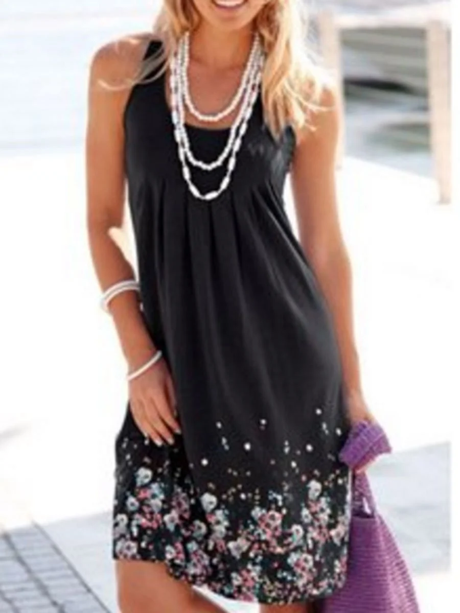 Sleeveless Floral Dress