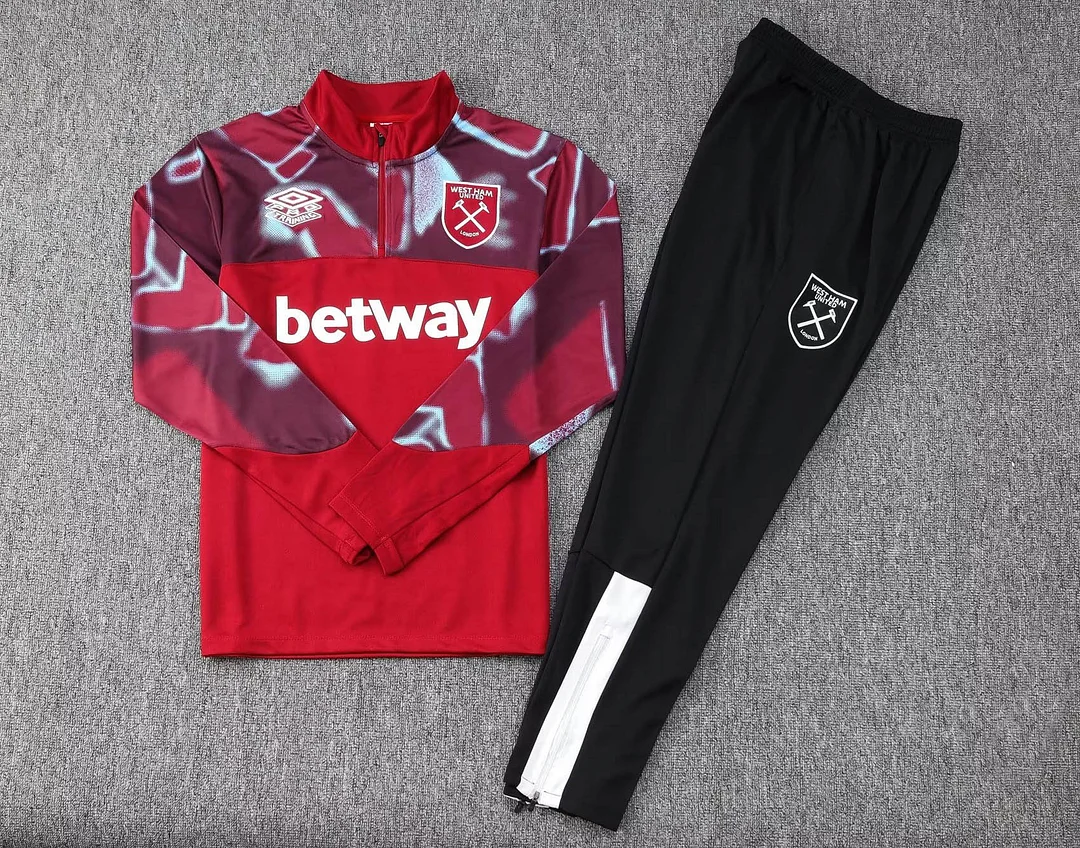 2022/2023 West Ham United Half-Pull Training Suit Red Football Shirt 1:1 Thai Quality