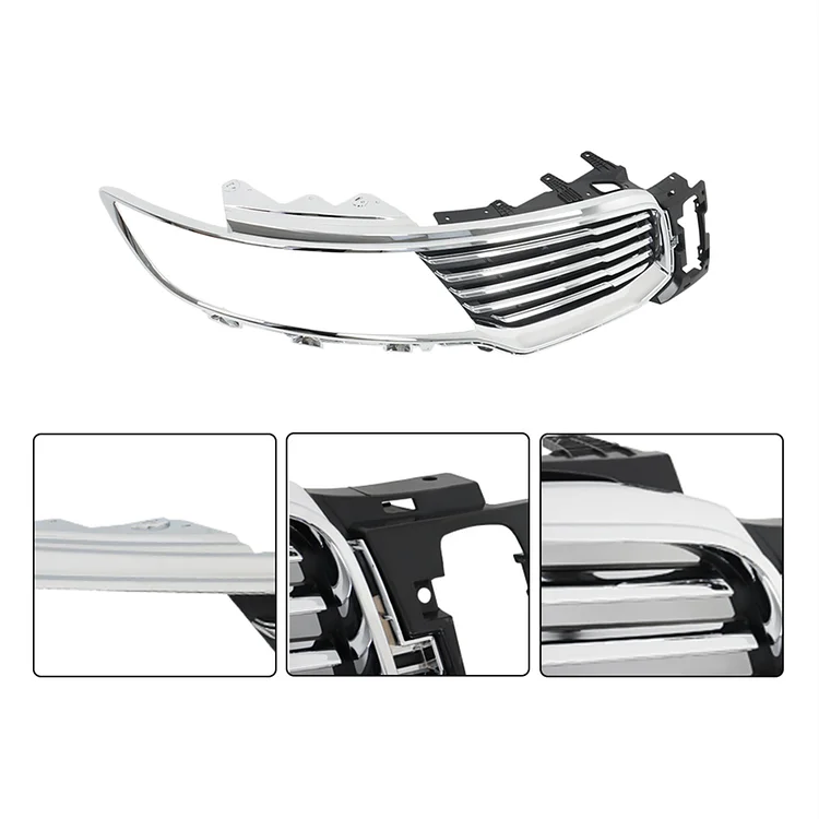SEBLAFF Front Upper Grille Left Right Side 2Pcs Grill Chrome Pair Replacement for 2016 2017 2018 MKX