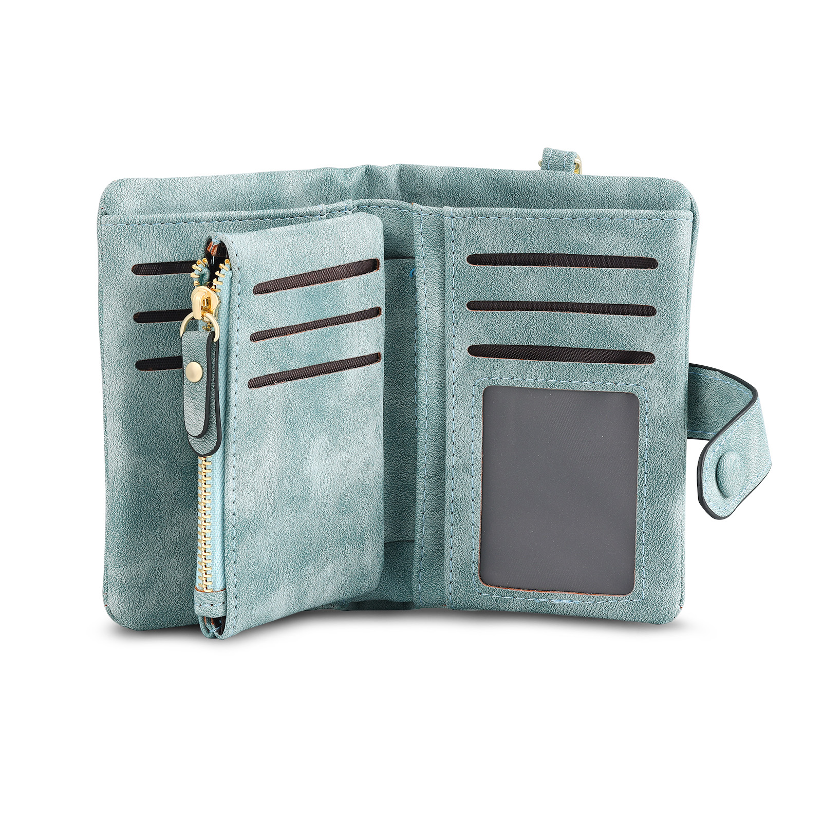 Portafoglio in PU pelle con 4 nomi & 2 testi & 1 foto personalizzati per mamma