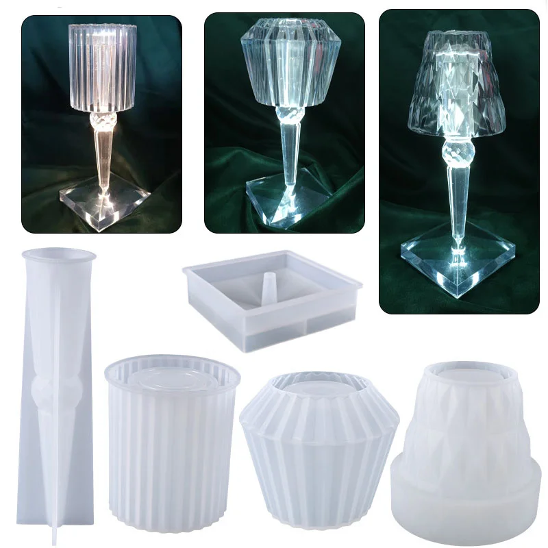 Diamond Pattern Cut Surface Table Lamp Silicone Resin Molds Set