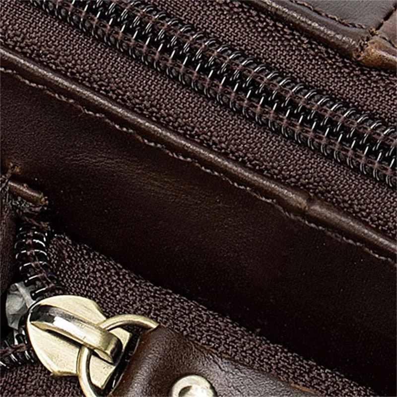 Men's Waist Bag Retro Leather Multifunctional Casual Crossbody Bag Chest Bag