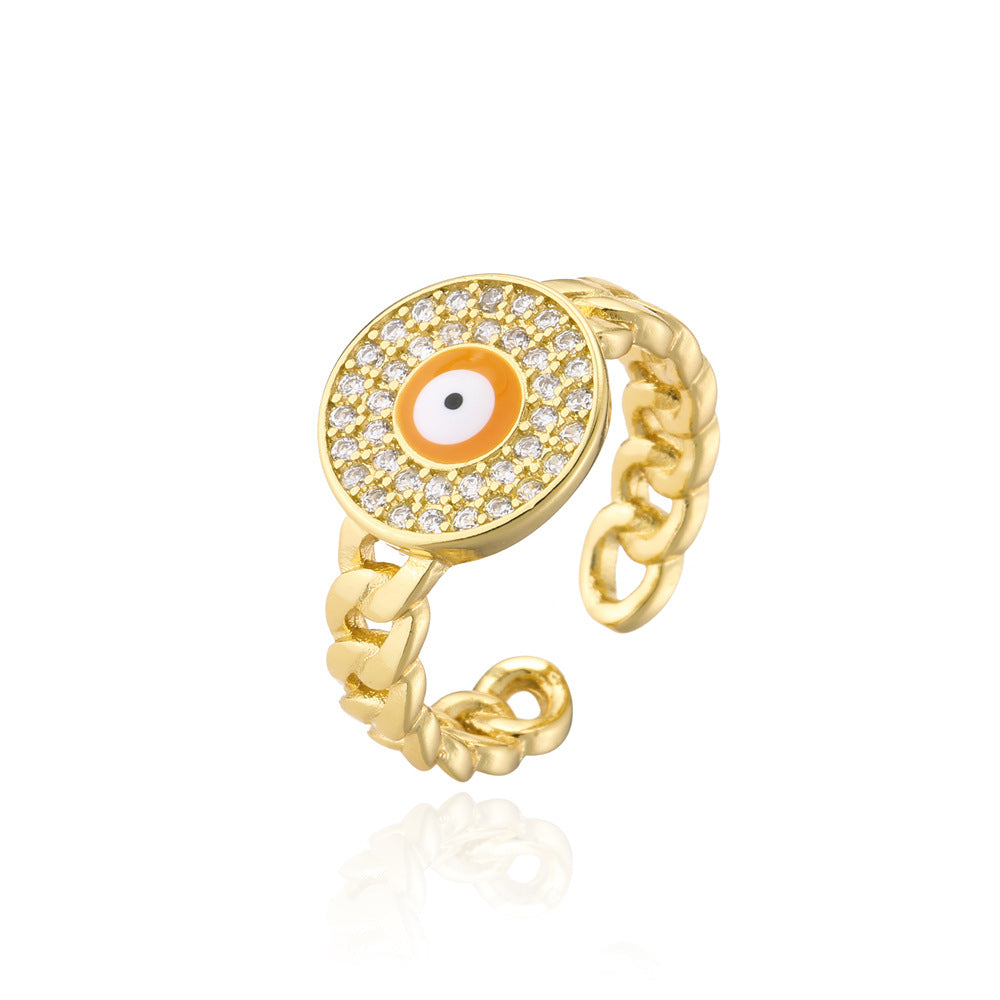 IG Style Women Geometric Copper Inlay Rings