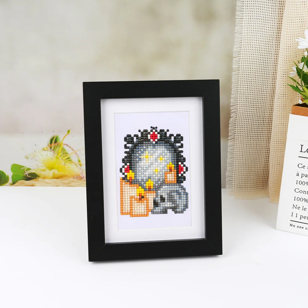 16pcs Demon DIY Mini Partial Round Diamond Painting Set Desktop Decor No Frame(12*17cm)