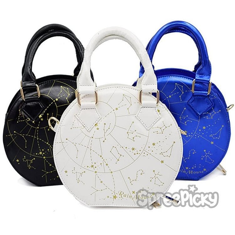 Black/White/Navy Constellation Astrology Shoulder Bag SP178837