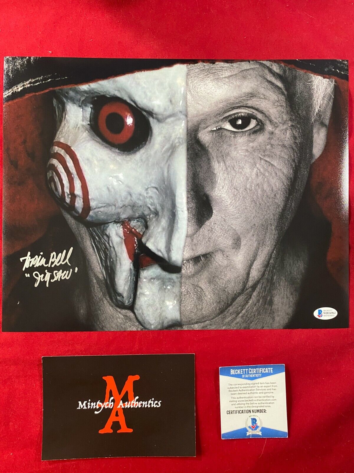 TOBIN BELL JIGSAW SAW AUTOGRAPHED SIGNED 11x14 Photo Poster painting! BECKETT COA! HORROR!