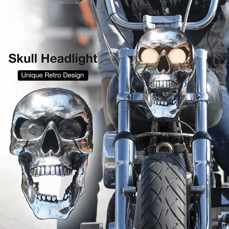 🎃Motorcycle Skull Headlight Universal Headlight LED Motorcycle