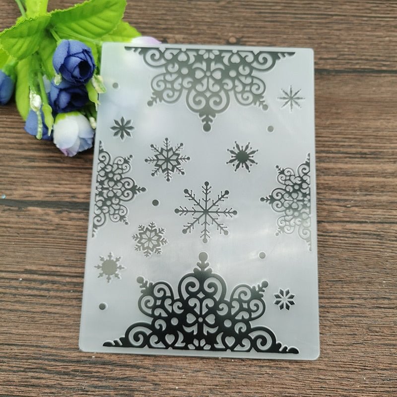 AOKEDIY Snowflake print DIY Plastic Embossing Folders for DIY Scrapbooking Paper Craft/Card Making Decoration Supplies