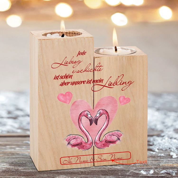 Personalisierter Text Kerzenhalter-Jede Liebesgeschichte ist schön, aber unsere ist mein Liebling- für Paare