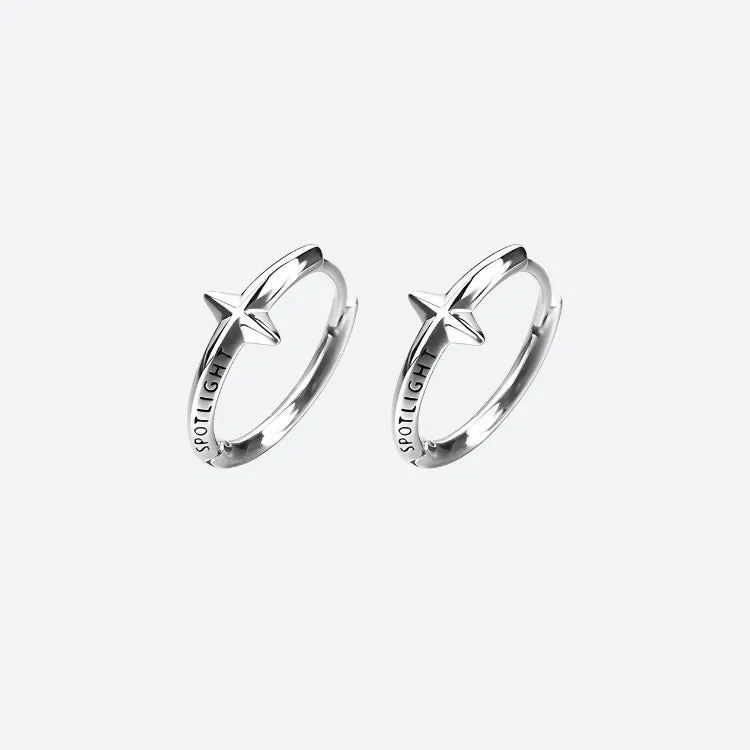 Brownm Grunge Stars Hoop Earrings