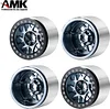 AMK 4Pcs Aluminum Alloy 12mm Hex Hub 2.2 Beadlock Wheels Rims 64.5 * 45mm for 1/10 RC Crawler Axial RBX10 AXI03005 Upgrade Parts