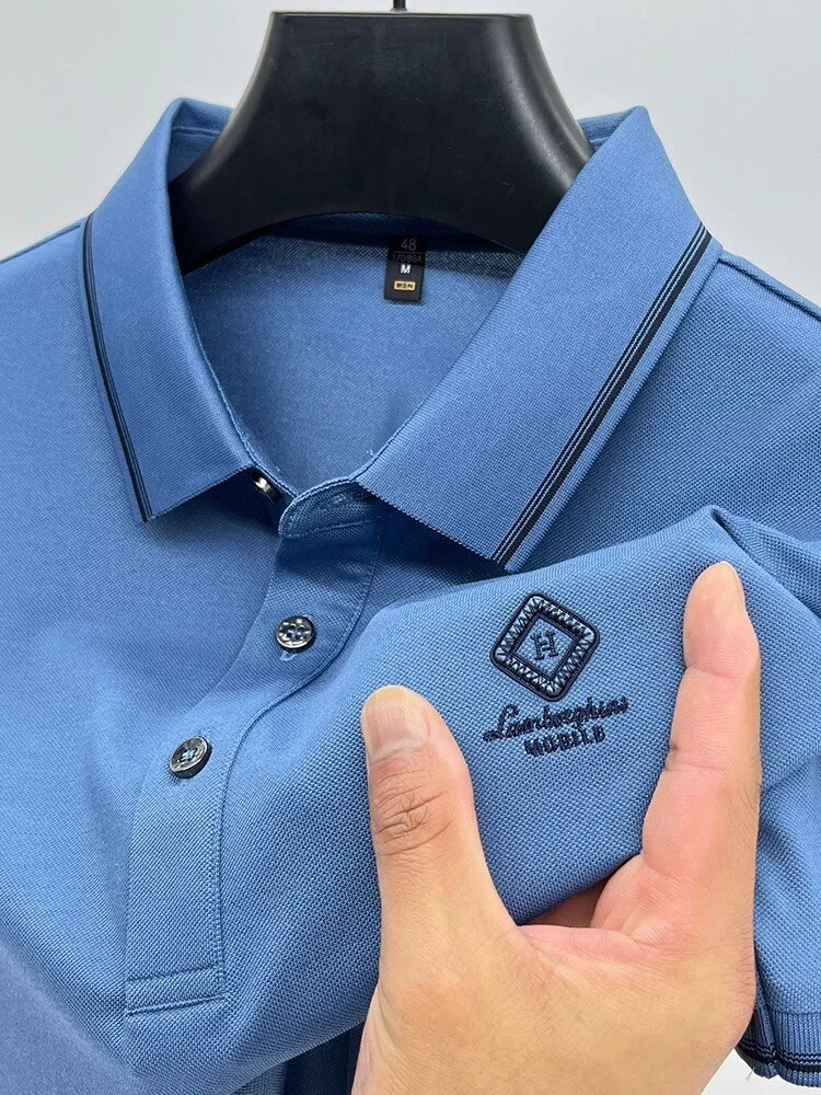 Summer high-end embroidery men's polo shirt short sleeve luxury T-shirt 2023new fashion casual comfortable breathable Paul shirt