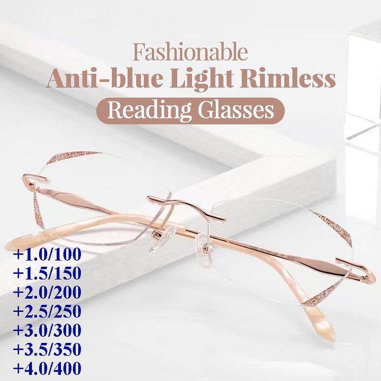 Pousbo® Fashionable Anti-blue Light Rimless Reading Glasses