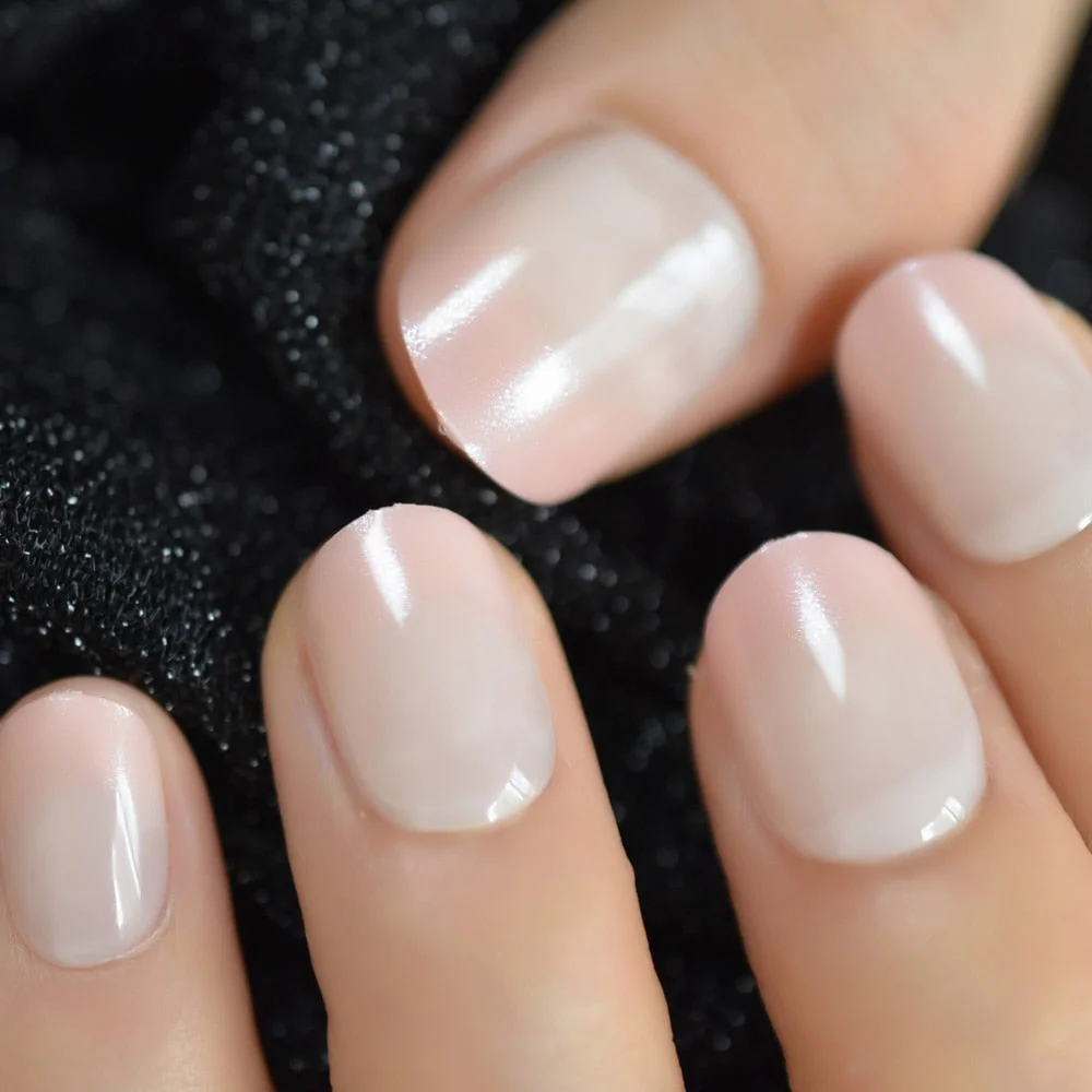 Long Ombre French Ballerina Fake Nail Nude Color White Faux Ongles Gradeint Natural Coffin False Nails 24pcs-Nail Inspo
